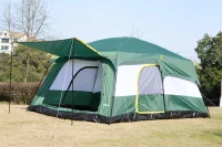 Outsunny Tenda de Campismo Familiar para 8-10 Pessoas Portatil com Porta Janelas e Bolsa de Transporte 430x300x200 cm Verde(m-12)