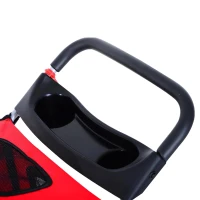 PawHut Carrinho de Passeio para Animais de Estimação Dobrável com Cesta de Armazenamento e Travão 75x45x97cm Vermelho(m-9)