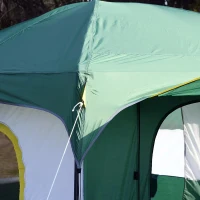 Outsunny Tenda de Campismo Familiar para 8-10 Pessoas Portatil com Porta Janelas e Bolsa de Transporte 430x300x200 cm Verde(m-11)