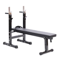 HOMCOM Banco de Musculação Dobrável Bancos Musculação Treino Máquina centro de Fitness Gym 123,6x56x90-111 cm(m-1)
