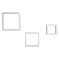 HOMCOM Conjunto de 3 Cubos Prateleiras de Parede para Livros CDs Prateleiras Flutuantes Decorativas Branco(m-7)