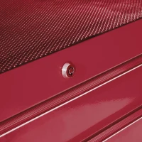 HOMCOM Carrinho de Ferramentas para Oficina com Rodas e 5 Gavetas Fechadura e Alça Lateral 61,5x33x85 cm Vermelho(m-8)