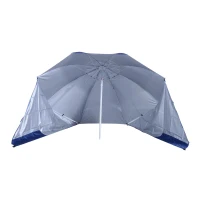 Outsunny Chapéu de Sol de Praia com Painéis Laterais Tipo Tenda Chapéu de Sol para Praia com Proteção UV50 Φ210x222cm Azul(m-14)