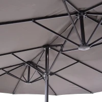 Outsunny Chapéu de Sol Duplo para Jardim 4,6x2,7x2,4m Chapéu de Sol Anti UV com Manivela para Exterior Cinza(m-11)