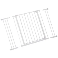 PawHut Barreira de Segurança para Animais de Estimação Extensível para Escadas e Portas Barreira de Segurança para Cães 76-107x76 cm Branco(m-10)