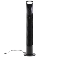 HOMCOM Ventoinha de Coluna com 3 Nivéis de Velocidade Temporizador 7,5h Potência 40W e Oscilação 70° Ø18x78,5 cm Preto(m-4)