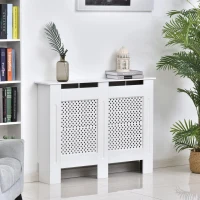 HOMCOM Cobertura de Radiador de MDF Cobertura para Radiador com Prateleira Estilo Moderno 111,5x82x19 cm Branco(m-8)