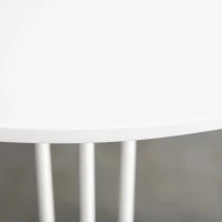 HOMCOM Mesa de Sala de Jantar Redonda com Pés em Forma de Garfo Metálicos Estilo Moderno para Cozinha Sala de Estar Cafeteria Ø70x75cm Branco(m-8)