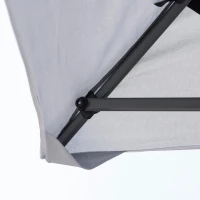 Outsunny Tenda Dobrável com Altura Ajustável em 3 Posições Teto Duplo e Bolsa de Transporte com Rodas 360x360x298 cm Cinza e Branco(m-11)