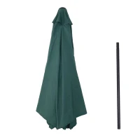 Outsunny Chapéu de Sol de Jardim Ø295x250cm com Manivela Chapéu de Sol Exterior com Mecanismo de Inclinação e Mastro Desmontável de Metal para Terraço Piscina Pátio Verde(m-13)