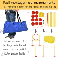 PawHut Conjunto de treinamento para cães com 4 obstáculos ajustáveis ​​com bolsa amarela(m-6)