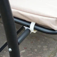 Outsunny Baloiço de Jardim de 3 Lugares Convertível em Cama com Teto Ajustável Suporte para Bebida para Terraço Balcão Exterior Carga Máxima 340kg 200x120x164cm Bege(m-10)