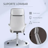 Vinsetto Cadeira de escritório ergonômica ajustável em altura giratória com apoio de braços Apoio de cabeça e encosto alto 63x65x113-123 cm Cinza(m-6)