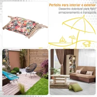 Outsunny Cadeira Rede Suspensa com Estampa Floral Almofada de Apoio para a Cabeça Cadeira Rede Baloiço para Interior e Exterior Carga Máxima 105kg 100x106cm Multicor(m-7)