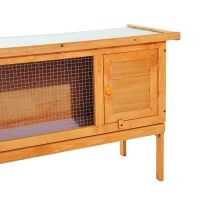 PawHut Coelheira de Exterior Casa para Coelhos Elevada com Bandeja Removível Fácil de Limpar Estável e Boa Ventilação 90x45x65cm Madeira(m-9)