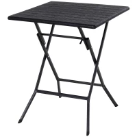 Outsunny Conjunto de Mesa e Cadeiras de Jardim Conjunto de Móveis de Exterior Dobráveis 61,6x61,6x74 cm e 57x44,5x81 cm  Preto(m-10)
