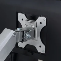 Vinsetto Suporte para Monitor para Telas LED LCD de 13"-32" Polegadas  VESA 75/100mm com Braçadeira Giratório 360° Altura Ajustável e 2 Opções de Montagem 50x11x19,5-47,5cm Prata(m-9)