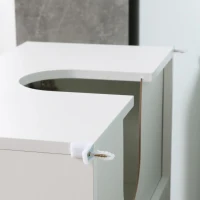 Kleankin Móvel para Lavatório Móvel de Casa de Banho com 2 Portas e Prateleira Interior Ajustável Estilo Moderno 60x30x62,5cm Branco(m-8)