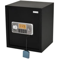 HOMCOM Cofre eletrônico com chave 2 códigos Capacidade de 32L Aço 35x30x39,3 cm(m-9)