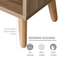 HOMCOM Móvel Aparador Alto Armário Auxiliar de Sala de Estar com 5 Compartimentos e 1 Porta Multiuso para Sala de Jantar Cozinha Dormitório 60x30x121cm Carvalho e Branco(m-6)