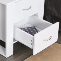 HOMCOM Mesa de Cabeceira com 2 Gavetas Pés e Base Elevada para Dormitório Mesa Lateral para Sala de Estar Estilo Moderno 48x39x54cm Branco(m-8)