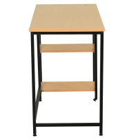 HOMCOM Mesa para Computador com 2 Prateleiras Pés Ajustáveis 106x50x76 cm Cor Madeira(m-13)