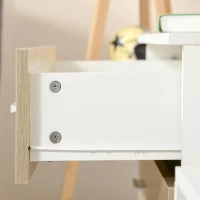 HOMCOM Cómoda com 4 Gavetas Cómoda Auxiliar de Armazenamento Moderna para Dormitório Corredor Sala de Estar 76x35x72cm Carvalho e Branco(m-8)