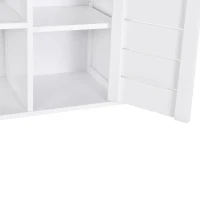 kleankin Móvel para Lavatório Pousar Suspenso com 2 Prateleiras Abertas e Armário com Prateleira Ajustável 60x30x54 cm Branco(m-10)