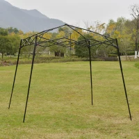 Outsunny Tenda Dobrável 220x220x208cm com Proteção UV Altura ajustável de 2 niveis Tecido Oxford estrutura de aço com Lateral e Bolsa de Transporte Branco(m-11)