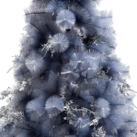 HOMCOM Árvore de natal 150 cm Pinheiro Artificial Decoração de Natal com Peças de Decoração 222 Ramos Cinza Metal PET Φ75x150cm(m-5)