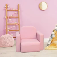 HOMCOM Conjunto 2 em 1 Poltrona infantil multifuncional conversível em cadeira e mesa para crianças acima de 3 anos 33x35x41 cm Rosa(m-8)