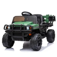 HOMCOM Carro elétrico para crianças acima de 3 anos SUV com 2 motores controle remoto Bateria recarregável de 2,4 GHz 120x67x65 cm Verde(m-1)