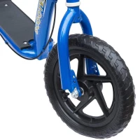 HOMCOM Trotinete para Crianças acima de 5 anos Scooter de 2 Rodas Grandes de 12 Polegadas com Freio e Guidão Ajustável em Altura Carga Máx. 100kg 120x52x80-88cm Azul(m-9)
