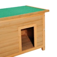 PawHut Casa para Cães de Madeira Casa para Animais de Estimação Elevada com Teto Asfáltico Abatível Impermeável e 4 pés Antiderrapantes 82x58x58cm Madeira(m-11)