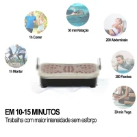 HOMCOM Plataforma de Vibração com 2 Bandas Elásticas para Treinamento de Fitness 200 W com Controle Remoto e Carga 120 kg(m-9)
