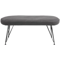 HOMCOM Banco de cama otomano Banqueta Sofá acolchoado com pernas de metal em grampo 106x35x45 cm cinza(m-1)