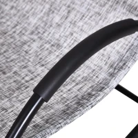 Outsunny Espreguiçadeira de Balanço de Jardim com Apoio para os Braços Almofada para a Cabeça Removível 160x61x79cm Cinza(m-11)