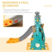 HOMCOM Escorega Infantil com Baloiço e Cesta de Basquetebol 3 em 1 para 18-36 Meses com Assento Ajustável Parque Infantil para Interior e Exterior 152x149x107cm Multicor(m-6)