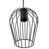 HOMCOM Candeeiro Suspenso Vintage Candeeiro de Teto de Estilo Industrial Candeeiro de Suspensão de Metal para Sala de Jantar Sala de Estar Ø38x145cm Preto(m-8)