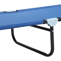 Outsunny Espreguiçadeira dobrável reclinável com ângulo ajustável de 3 posições para exterior carga 120 kg 190x56x28 cm Azul(m-9)