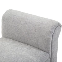 HOMCOM Banco de Pé de Cama Banco com Assento Acolchoado e Pés de Madeira para Dormitório Entrada 132x45,5x58cm Cinza(m-7)