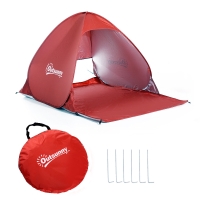 Outsunny Tenda Pop-up Instantâneo e Portátil com Janelas Protetoras para Piquenique Praia e Camping com Proteção UV vermelho