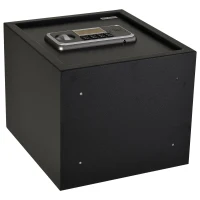 HOMCOM Cofre eletrônico com chave 2 códigos Capacidade de 32L Aço 35x30x39,3 cm(m-10)