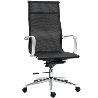 Vinsetto Cadeira de Escritório Ergonómica Cadeira de Escritório Giratória com Altura Ajustável Apoio para os Braços Alto Transpirável 56x59x110-120cm Preto(m-1)