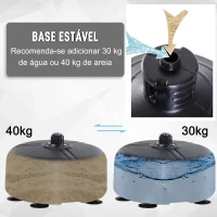 HOMCOM Punching Ball Ajustável em Altura com Base Recarregável Punching Ball de Boxe com Suporte e Luvas Ø48x136-154 cm Preto(m-4)