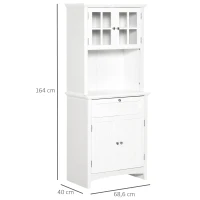 HOMCOM Armário de Cozinha Armário Auxiliar para Microondas com 2 Armários e Gaveta 68.6x40x164 cm Branco(m-3)