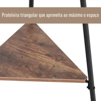 HOMCOM Cabide de Pé Metálico com 6 Ganchos e Prateleiras Cabide de Pé para Pendurar Roupas Bolsas Chapéus 46x52x182 cm Preto e Madeira(m-5)