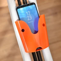 HOMCOM Bicicleta Estática Dobrável com Altura e Resistência Ajustáveis com Tela LCD e Assento com Encosto 51x97x115cm Laranja(m-8)