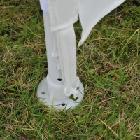 Outsunny Tenda de Jardim 395x295 cm com Redes Mosquiteiras Duplo Teto e Portas com Zíper para Exterior Branco e Preto(m-10)