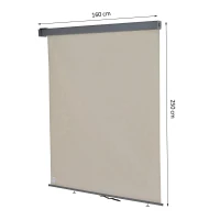 Outsunny Toldo Vertical de Parede com Alça para Sombra e Privacidade 160x250 cm Bege(m-3)